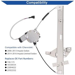 Obaee 748-173 Power Window Lift Regulator with Motor Front Right Passenger Side
