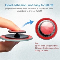 2pcs Blind Spot Mirror, 360 Degree Adjustable HD Glass, 2 Round HD 1.97in(Round)