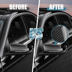 Pair New Exterior Rear View Mirror Housing Door Wing Mirror Covering Cap Carbon