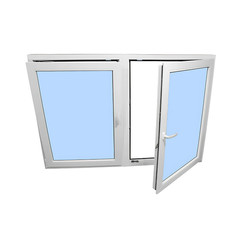 Tilt and Turn Windows White 48″ x 48″ Double Sash