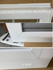 Hopper Window 30 x 13.75 Basement Laundry Room Garage White Vinyl 2 Latches