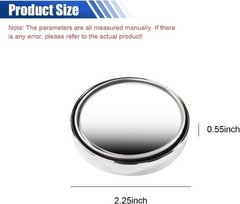 2PCS 2″ Round HD Glass Convex Rear View Mirror, 360° Rotate Wide Color: Silver