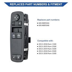 Front Driver Side Power Window Switch Control Button Compatible with 2013