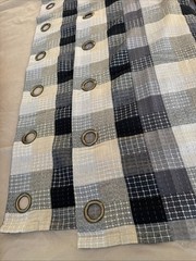 Two Piece Valances Or For Two Windows Checkered Brown Black White And Cream