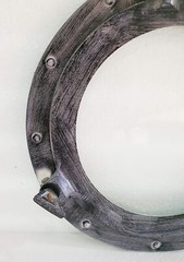 12″ Maritime Antique Black Round Window Glass Nautical Boat Ship Porthole