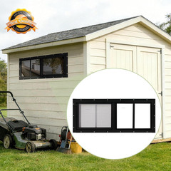 2 Pack Shed Windows, 10″X 18″ Black Sliding Window Suitable for Chicken Coop, Sh