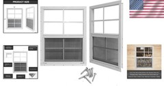 Shed Windows with Fiberglass Screen, 14×21, 2 Pack
