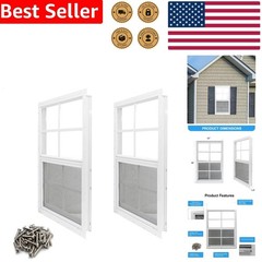 12×18 Shed Window Aluminum Frame Tempered Glass Fiberglass Screen Coop