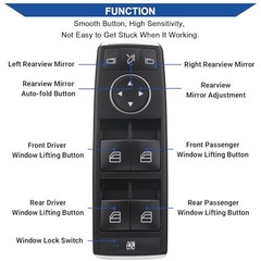 Master Power Window Switch Button Front Driver Side – Compatible with 2008-2017