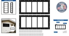 Modern 10″x29″ Transom Windows with Durable Aluminum Frame – Set of 2 in Black
