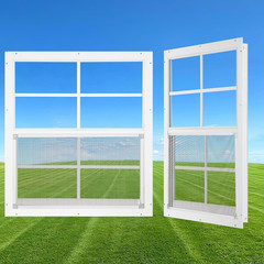 Shed Windows 2 Pack Sliding Tempered Glass Frame Chicken Coop Barn Building Tool