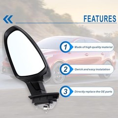 eft Driver Side Mirror Compatible With 2019 2020 2021 2022 2023 2024 L 3Pins
