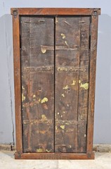 Antique Wooden Wall Décor Tall Window Panel Frame Original Old Hand Crafted
