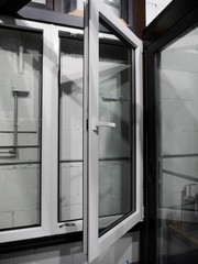 Double Sash European Tilt & Turn Window uPVC Black Exterior – In Stock in NJ!