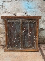 Antique Wooden Wall Décor Window Panel Frame Original Old Hand Crafted