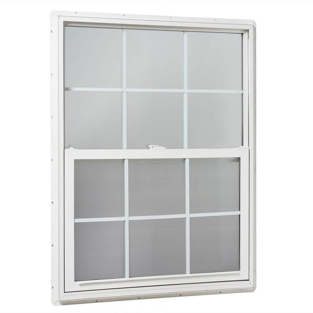 Tafco Single Hung Windows 47.25″Hx35.25″W Vinyl Window Insulated W/ Grids White