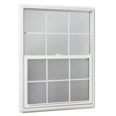 Tafco Single Hung Windows 47.25″Hx35.25″W Vinyl Window Insulated W/ Grids White