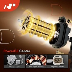 Rear Right Power Window Regulator with 2-Pin Plug Motor Rear Passenger Side