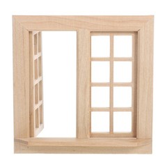 Mini House Adornment Mini Blank Window Model Uncolored Wooden Window