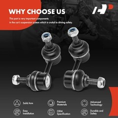 2 x Front Sway Bar Links Stabilizer Bar Links, Compatible with Mitsubishi