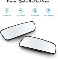 Adjustable Stick-On Blind Spot Mirror for Cars, Wide Angle Convex Rear View Desi