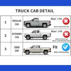 in-Channel Window Deflectors for Ford F-150 2009-2014 SuperCrew Cab, Dark Smo…