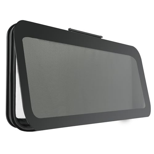 Frameless RV Window, Tinted with Net Screen and Trim Ring | 24″ W x 15″ H,