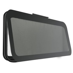 Frameless RV Window, Tinted with Net Screen and Trim Ring | 24″ W x 15″ H,