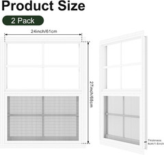 2 Pack 24″ x 27″ Flush Mount Shed Windows with Tempered Glass for Any Space