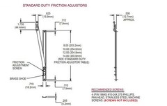 WRS Truth Hardware 8in Standard Duty Friction Adjuster .593in Stack Height,