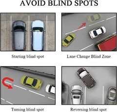 2-Pack Frameless Fan-Shaped Car Blind Spot Mirrors, HD Glass Convex 360° Rotati