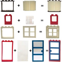 82 Piece Windows & Doors & Fences Sets Building Block Toy Compatible Major