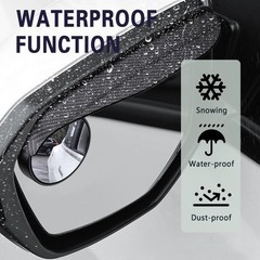 2PCS Blind Spot Mirrors, 2-in-1 Carbon Fiber Rain Eyebrow Reflective Protection