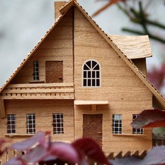 16Pcs Small Wooden Dollhouse Window Frames for Crafts Beige Durable Accessories