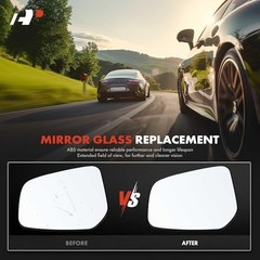 Left Driver Side Non-Heated Mirror Glass with Backing Plate – Compatible with