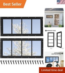 Durable Transom Shed Windows 10″ x 23″ with Tempered Glass – Black Aluminum