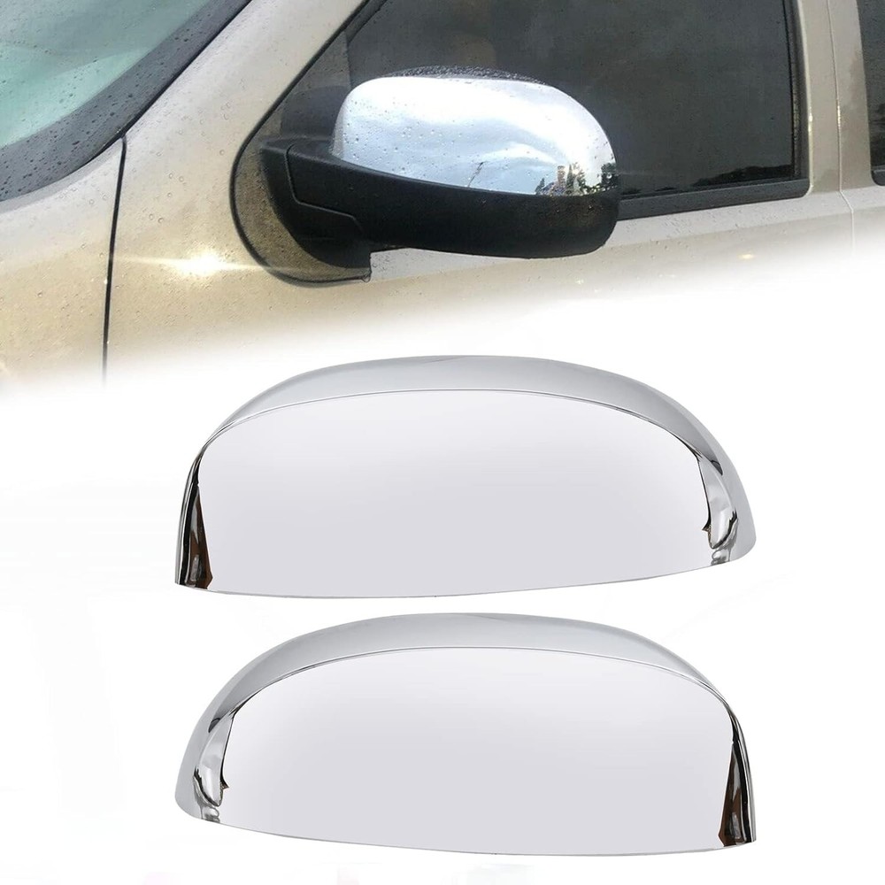 Pair Chrome Mirror Half Caps Compatible with 2007-2014 Silverado Sierra Ava