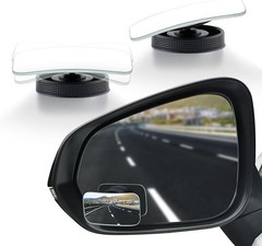 Suction Cup Blind Spot Mirror, HD Glass Frameless Removable Convex Rectangular