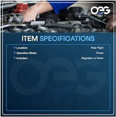 Window Regulator and Motor Assembly Fits Mercury Rear Passenger Side (RH)