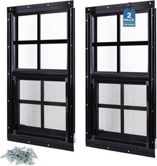 Shed Windows 2 Pack 18″x36″ Flush Mount Household Windows with Tempered Glass