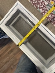 Hopper Vent Screened Vinyl Window 8 x 17.5 Inches White Pack of 1