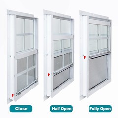 2 Pack 12″x18″ Flush Mount Shed Windows – Tempered Glass, Fiberglass Screen, Ide