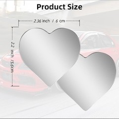 Heart Shaped Blind Spot Mirrors 2 Pack, Large Wide Angle Convex Mirror for Side