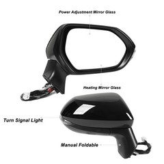 Power Heated Side Mirror With Turn Signal For E210 2020 Gloss Black