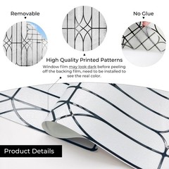 Window Privacy Film, Glass Decorative Static Cling, 17.5″ x 78.7″ | Window Fi…