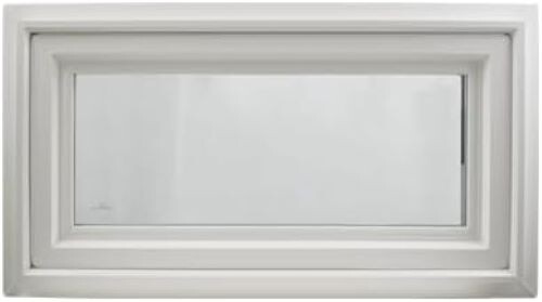 Crank Out Windows 42″ x 16″ White Vinyl Tempered Glass Low-E Awning Window