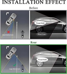 2 PCS Car Blind Spot Mirror, Fan Shaped HD Glass Convex 360° Rotating Wide Angl