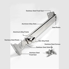 FLEXMAN Window Hinges, Casement Window Stay, Aluminum Alloy External Type 04