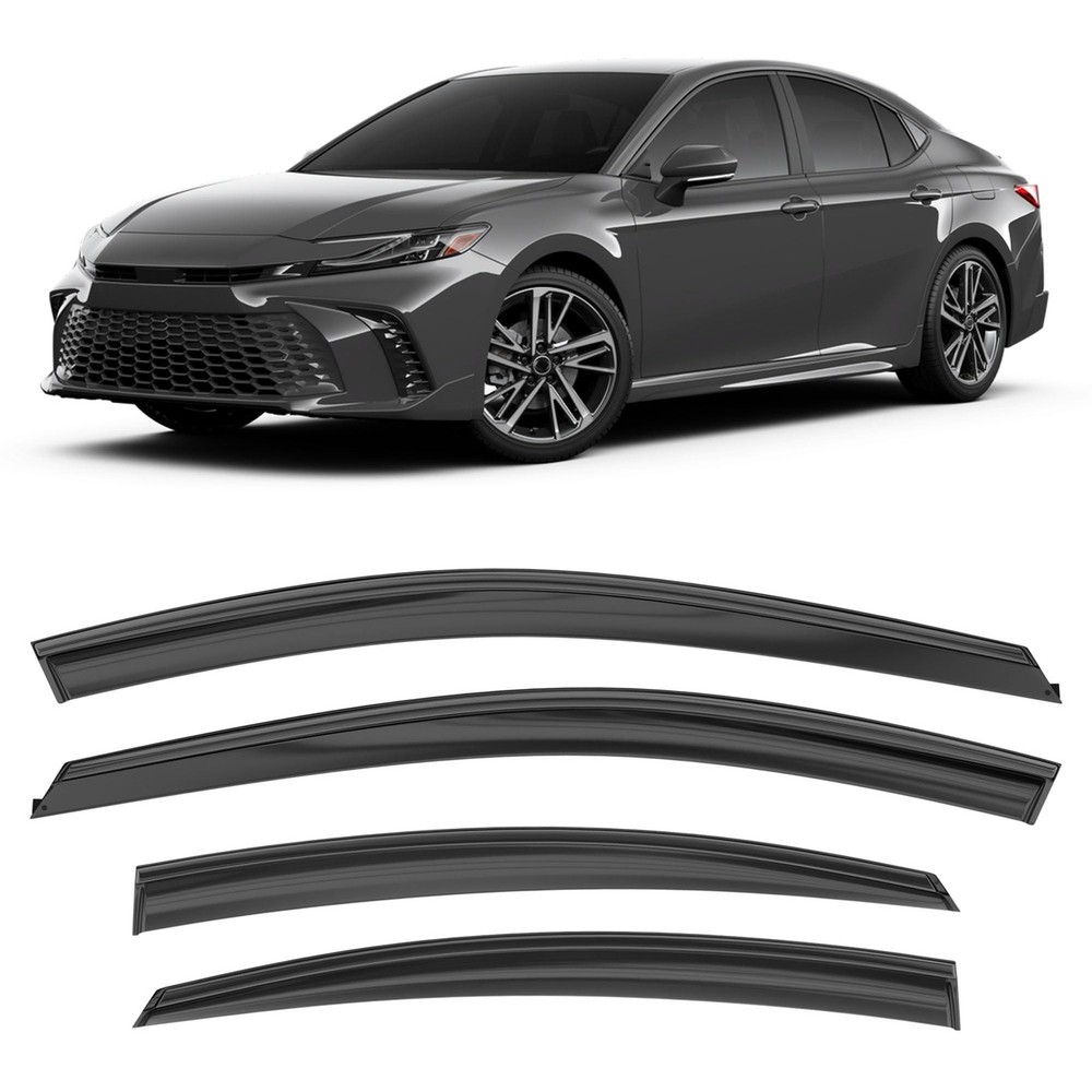 Shatterproof Taped-On Window Deflectors for Toyota Camry 2025 2026 with Black…
