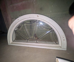 Half Round Arched Vinyl Home Window Single Pane Glazed Decorative Glass White